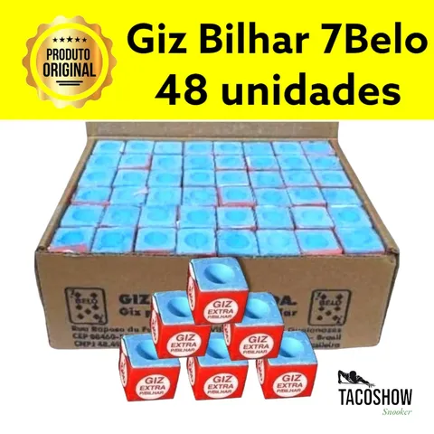 Giz Azul Bilhar Sinuca Bar Snooker Comum 7 Belo 48 Unidades Kit Para Taco Sola Ponteira Ponta