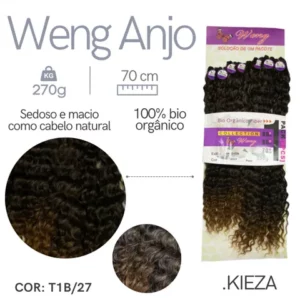 Extensão De Cabelo Cacheado Orgânico 8 Telas 70cm 270gr Para Entrelace Mega Hair Semelhante Ao Cabelo Humano Weng Agulha