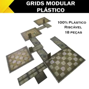 Tabuleiro Grid Modular de Plástico para RPG e Jogos de Tabuleiro 18 peças