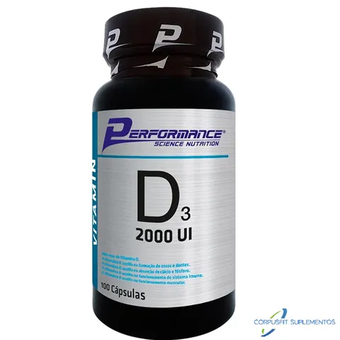 Vitamina D3 2000 UI 100 Cápsulas Performance