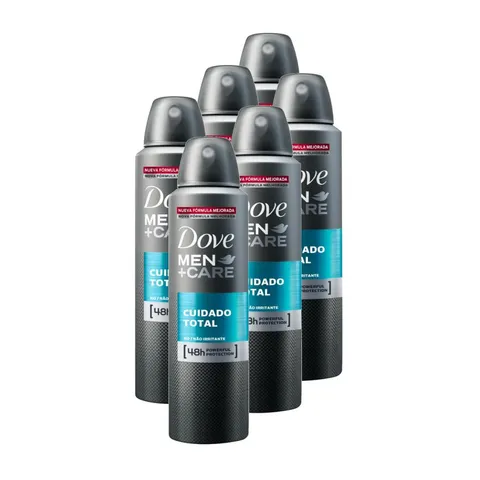 Kit 6 Desodorantes Dove MenCare Antitranspirante Aerossol Cuidado Total 150ml