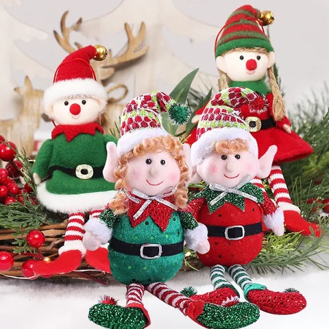 A boneca de pernas longas do Elfo de Natal Decoração de Nataldecoração da árvore de natalDecoração De Casa