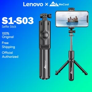 Lenovo x WeCool S1 sem fio Bluetooth Selfie Stick tripé monopé suporte de telefone para viagens ao ar livre 3 em 1