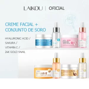 Laikou Sakura Caracol Creme Facial Vitamina C AntiIdade Reduzir Rugas Cuidados Com A Pele 2 Pçs