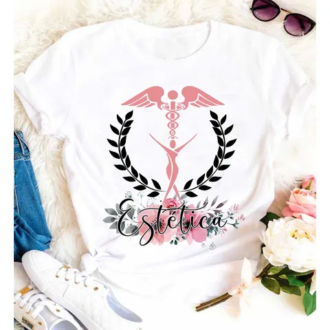 Camiseta Esteticista Feminina TShirt Profissões Estética e Cosmética mod6