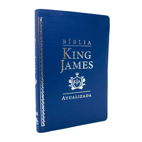 Bíblia King James Atualizada KJA Média Slim Luxo Azul