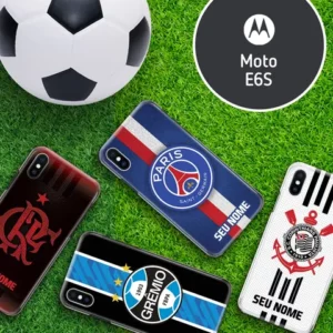 Capa capinha Moto E6S Futebol clubes favoritos