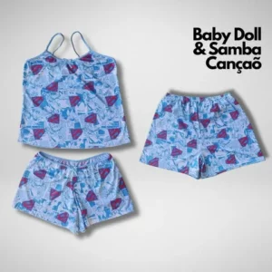 Kit Casal Pijama Feminino Samba Canção Kit Namorados