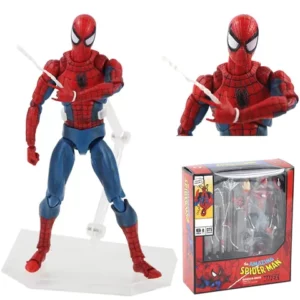 16cm Avengers Marvel Mafex 075 Homem Aranha 6 Quadrinhos Ver the Amazing SpiderMan PVC Action Figure Collectible Para Crianças Brinquedo