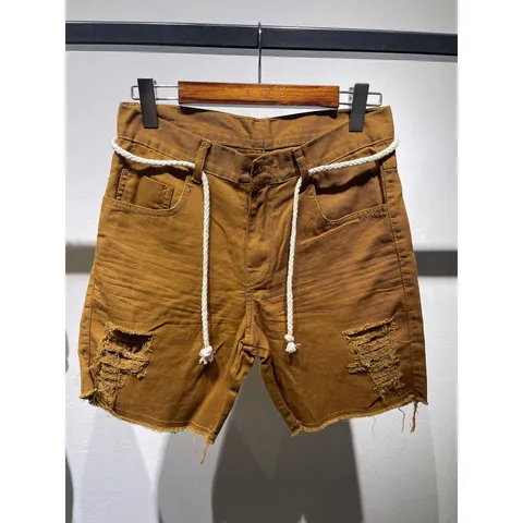 Bermuda Short Jeans Masculina Rasgada Desfiada Moda Jogador Lançamento 2021