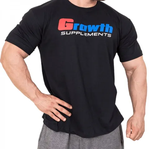 Camiseta Growth Preta 100 Algodão Growth Supplements