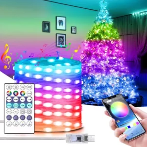 Novo Controle De Ponto Inteligente Fio De Cobre LED Cordão De Luz Aplicativo Móvel RGB Symphony De Decoração De Festa De Natal
