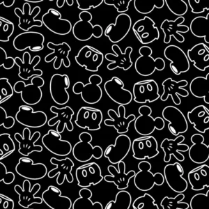 Tecido Microfibra Estampa Digital 50cmX150 Mickey corpinho fundo preto