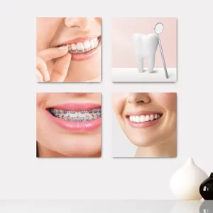Kit 4 Quadros Decorativos Odontologia Dentista Consultório Casa Quarto Sala Placas 0026ktpl4