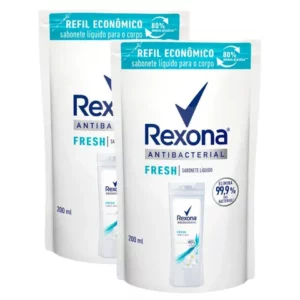 Sabonete Líquido Rexona Antibacterial Fresh Refil com 200ml Kit com duas unidades