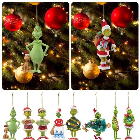 Decoração De Natal 2022 Nova Grinch Resina Ornamentos Da Árvore De Natal Decoração De Natal Suprimentos Scene Decoração Adereços