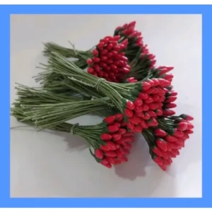 Material Pistilos Bico de Papagaio vermelho para Flores