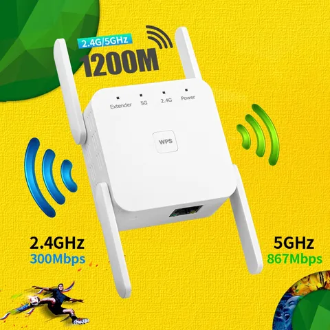 5Ghz WiFi Repeater Extender Wireless Booster Amplificador 24G 1200Mbps Receptor De Sinal De Longo Alcance WiFi Repiter