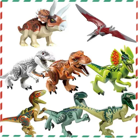 Construindo Blocos De Brinquedos Educacionais Do Mundo Jurássico Para Crianças De Dinossauro