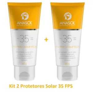 Anasol Kit 2 Protetores Solar Facial FPS 35 Anasol Toque Seco 60g