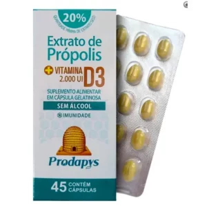 Extrato de Própolis com Vitamina D3 2000 Ui com 45 Cápsulas