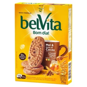 Biscoito Integral Mel Gotas de Cacau Belvita Caixa 75g 3 Unidades