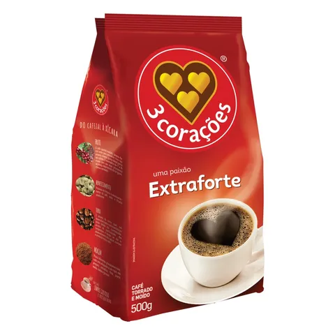 Café Torrado e Moído Extraforte 3 Corações Pacote 500g