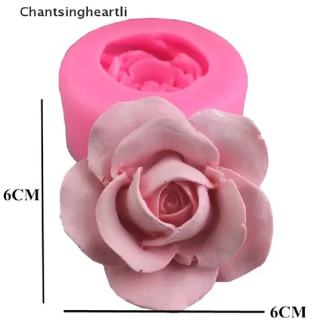 Chantsingheartli 3D Flower Bloom Rose Em Forma De Flor Sabonete De Silicone Fondant Rosa Cupcake Venda