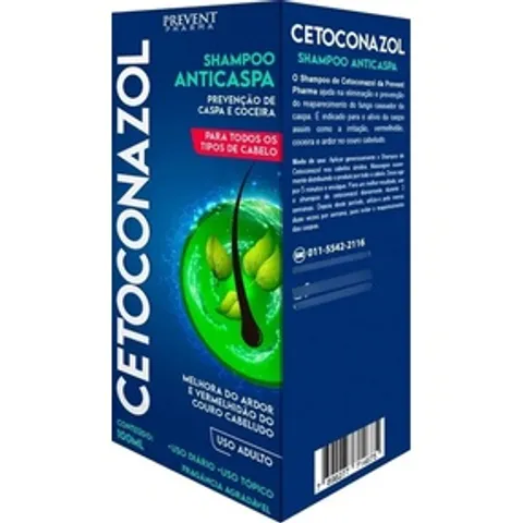 Shampoo Cetoconazol Prevencao Anticaspa Coceira Vermelhidao 100ml Prevent Pharma