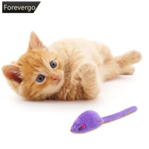 FOREVERGO Furry Plush Cat Toy Brinquedos De Rato Macios E Sólidos Interativos Para Gatos Gatinhos Engraçados De Estimação Jogando Suprimentos De Jogo De Treinamento De Raspadinha H4O3