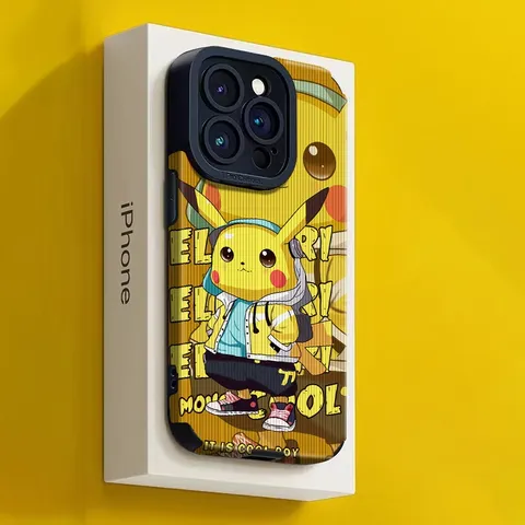 Capa De Silicone Para Telefone Anime Premium Macia Quadrada De Couro Compatível iPhone 11 12 13 14 pro Max Xs Xr X 7 8 Plus ip À Prova De Choque