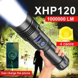 Super XHP120 A Lanterna De LED Mais Potente XHP90 Tática De Alta Potência Recarregável 26650 Camping USB