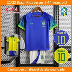 202223 Brasil Kit Infantil Camiseta De Equipe Amarela Conjunto De Shorts