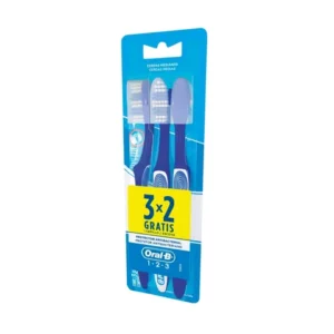 Escova Dental Média OralB 123 Leve 3 Pague 2 Unidades