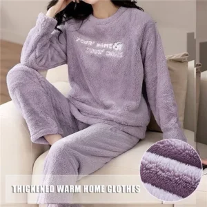 Conjunto de estilos de pijama feminino adulto confortável quenteinverno