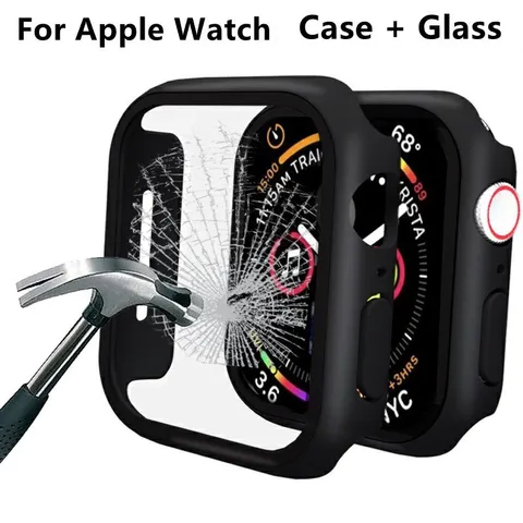 Capa case Bumper C com Vidro 3D Temperado Apple Watch 38404244mm