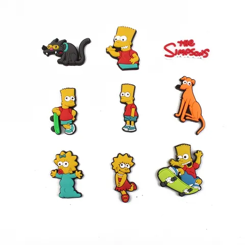 9 Pcs Simpsons Dos Desenhos Animados Jibbitz SetSapato FivelaAcessórios Para sandálias Plataforma