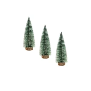 Kit 3 Mini Arvore de Natal Pinheiro 15cm Verde Nevada Enfeite Decoracao Natalina Premium