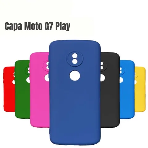 Capa Capinha Silicone Aveludada Para Motorola Moto G7 Play