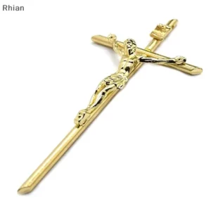 Rhian Crucifixo De Ouro Decoração De Parede Metal Portátil Bênção Cruzada Sagrado Presente Para Vovó Meninos Batismo 58 12cm COD