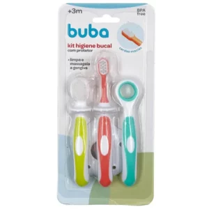 Kit Higiene Bucal Infantil Com Cerdas Macias e Protetor 15334 Buba