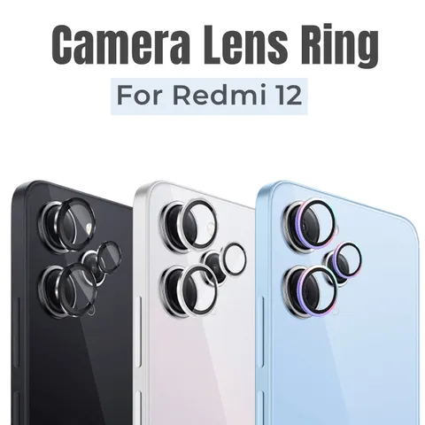 Anel De Vidro Para Câmera Xiaomi Redmi 12 Versão Global Protetor De Tela Metálica Na Caixa De Proteção Da Lente Redmi12