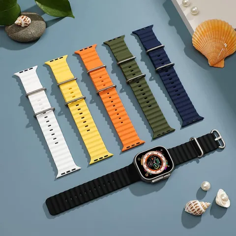 Smartwatch banda de relógio oceano respirável para T9008 Ultra 42444549mm