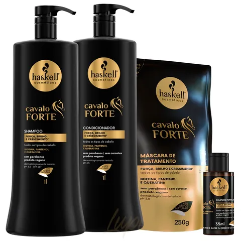 Kit Haskell Cavalo Forte Sh Cond 1L Complexo 35ml