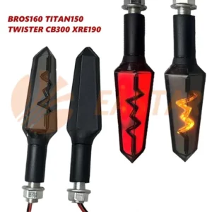 Kit 4 Para Bros160 Titan150 Twister Cb300 Xre190 Luz De Sinalização Universal Seqüencial De Moto Flasher Led
