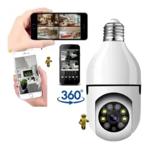 Câmera segurança wifi ip sem fio 360 com encaixe lampada bocal aplicativo yoosee ptz full HD visão noturna bivolt