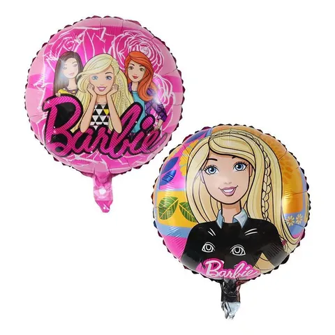 Venda quente 1pcs 18 Inch Barbie Doll Birthday Party Theme Baby Shower Balões de hélio para menina Crianças Decorações Brinquedos Presentes
