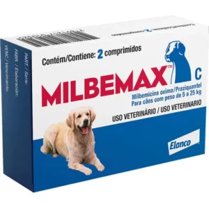 Milbemax C para Cães de 5 a 25 Kg Elanco Vermífugo 2 Comprimidos
