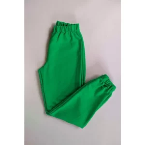 Calça Moletom Color Infantil Peluciada Verde Bandeira