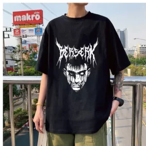 Camiseta 100 Algodão Berserk Guts Mangá Dark Fantasi Gotico Envio Rapido Plus Size